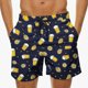thumbnail image 2 of Ceisia Men's Beer & Lemon Print Beach Shorts | 4-Way Stretch Drawstring Swim Trunks (Navy Blue) Gifts, 2 of 5