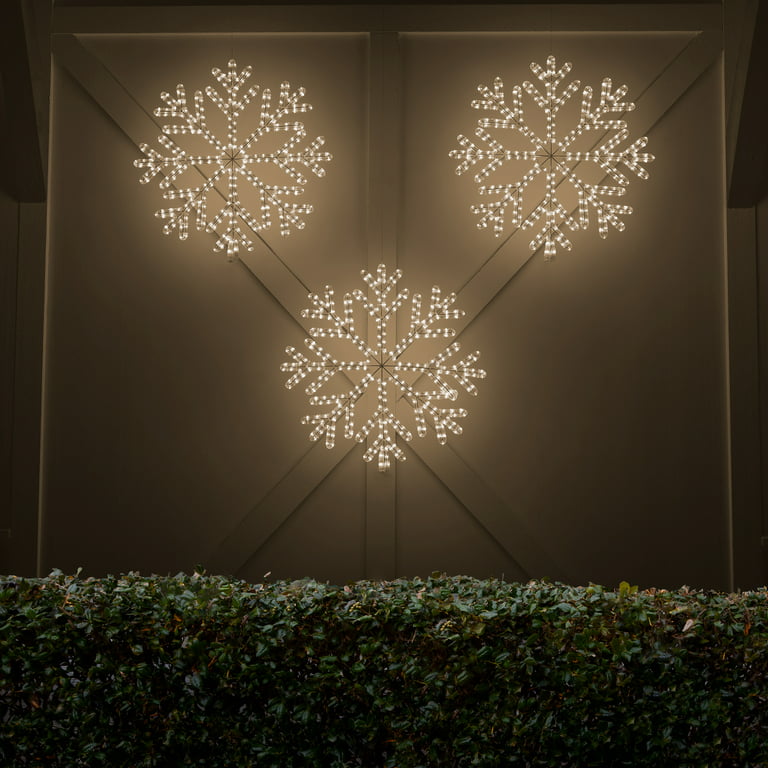 24 LED 40 Point Snowflake, Warm White Lights