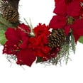 thumbnail image 6 of Northlight Poinsettia and Hydrangea Artificial Christmas Wreath - 24" - Unlit, 6 of 6