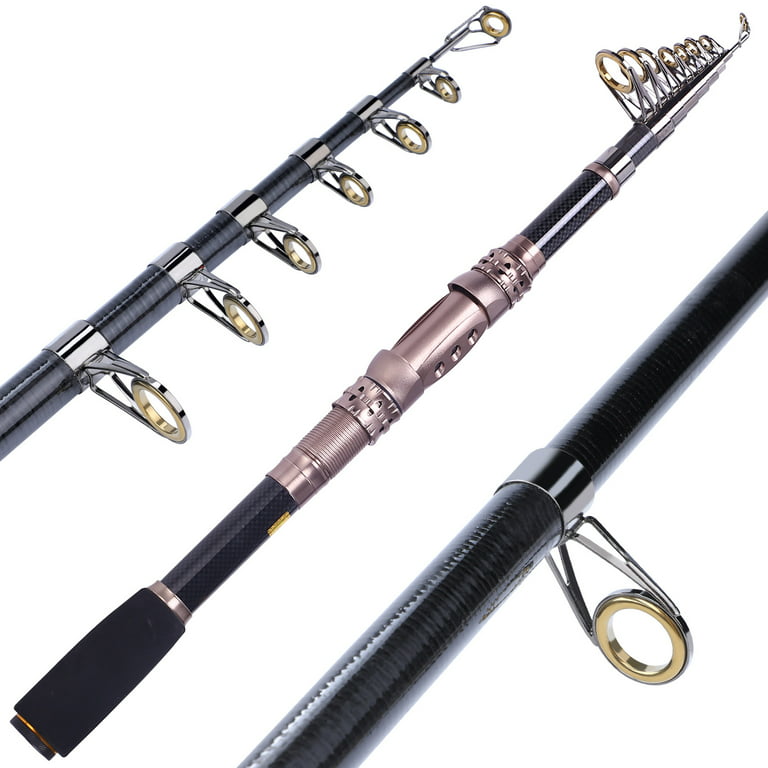 Sougayilang Telescopic Fishing Rod 24T Carbon Fiber Lightweight Spinning  Fishing Pole with CNC Reel Seat 