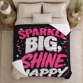 thumbnail image 5 of Sparkle Big Shine Happy Motivational Typography Art Glamorous, Warm Flannel Blanket for Living Room and Reading Nook, Festive autumn celebration Scene, Art Lovers autumn celebration Gift, 5 of 9