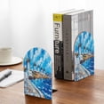 thumbnail image 5 of Hirioo Greek Island Windmills Painting for Bookends Decorative Bookends for Shelves for Home or Office, Non-Slip Base, 5 of 8