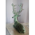 thumbnail image 4 of Nifao Aluminum Deer Statue Green Patina Resting on the ground – Home Decor Sculpture, 26"L x 7"W x 24"H, 4 of 12