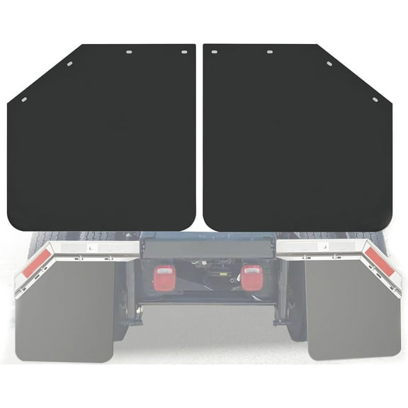 ZHIBO 24"x24" Angled Mud Flaps for Semi Truck, 1/5" Thick, 2-PC Set