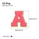 thumbnail image 2 of Uxcell 10pcs Parches de Letras de Chenille con Brillos de 5.5 cm/2.2 Pulgadas para Ropa y Bolsas (Rojo Rosa/Púrpura/Azul/Negro/Blanco, A), 2 of 7
