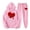 Pink, variant on DDAPJ pyju Valentines Day Outfits for Women 2 Piece Casual Sweatsuit Oversized Letter Graphic Hoodie and Jogger Sweatpants Sets Love Heart Print Lounge Tracksuit Set Blue S