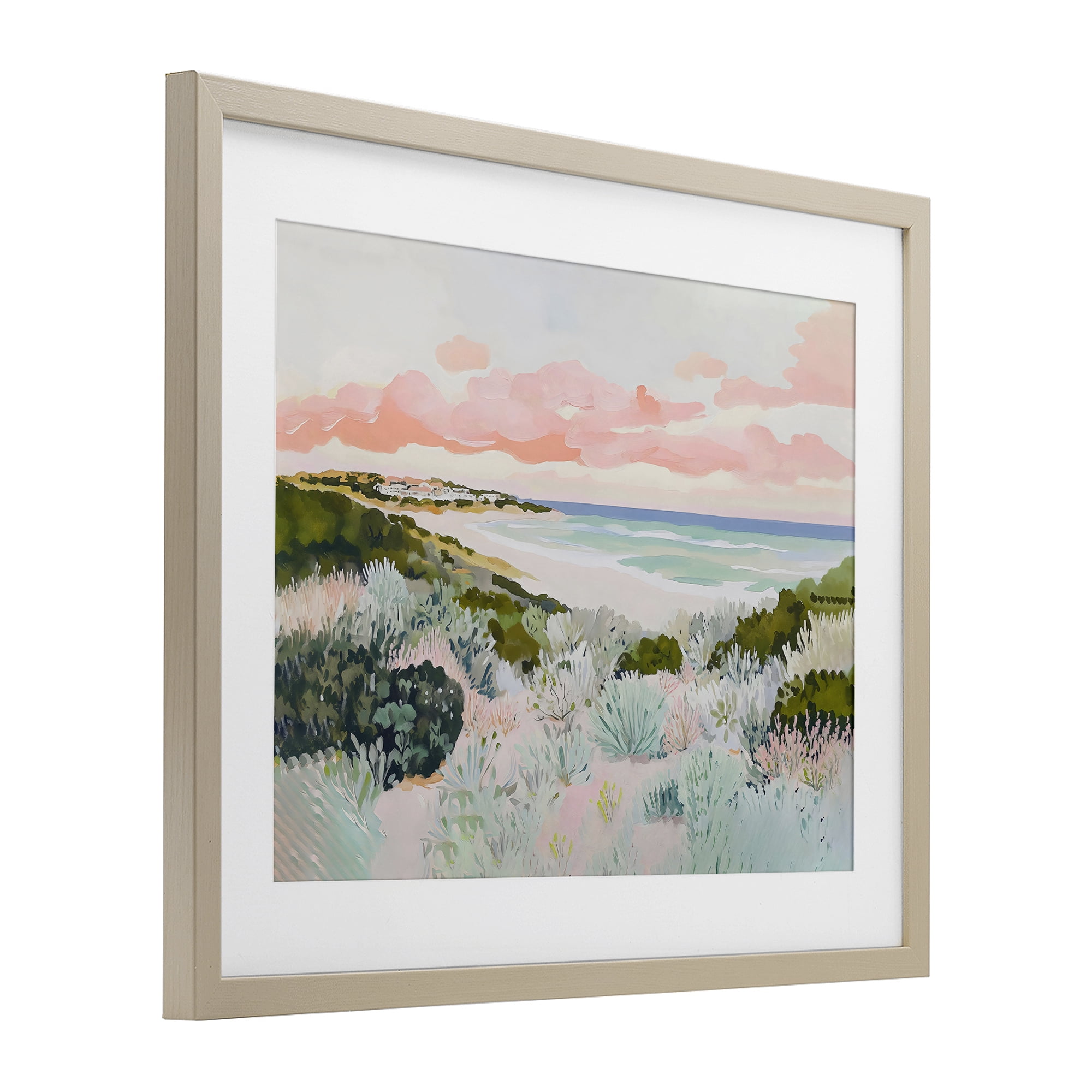 Stupell Industries Beach Grasses & Pastel Skies Birch Framed Print Under Glass, design by The Prints Vibe
