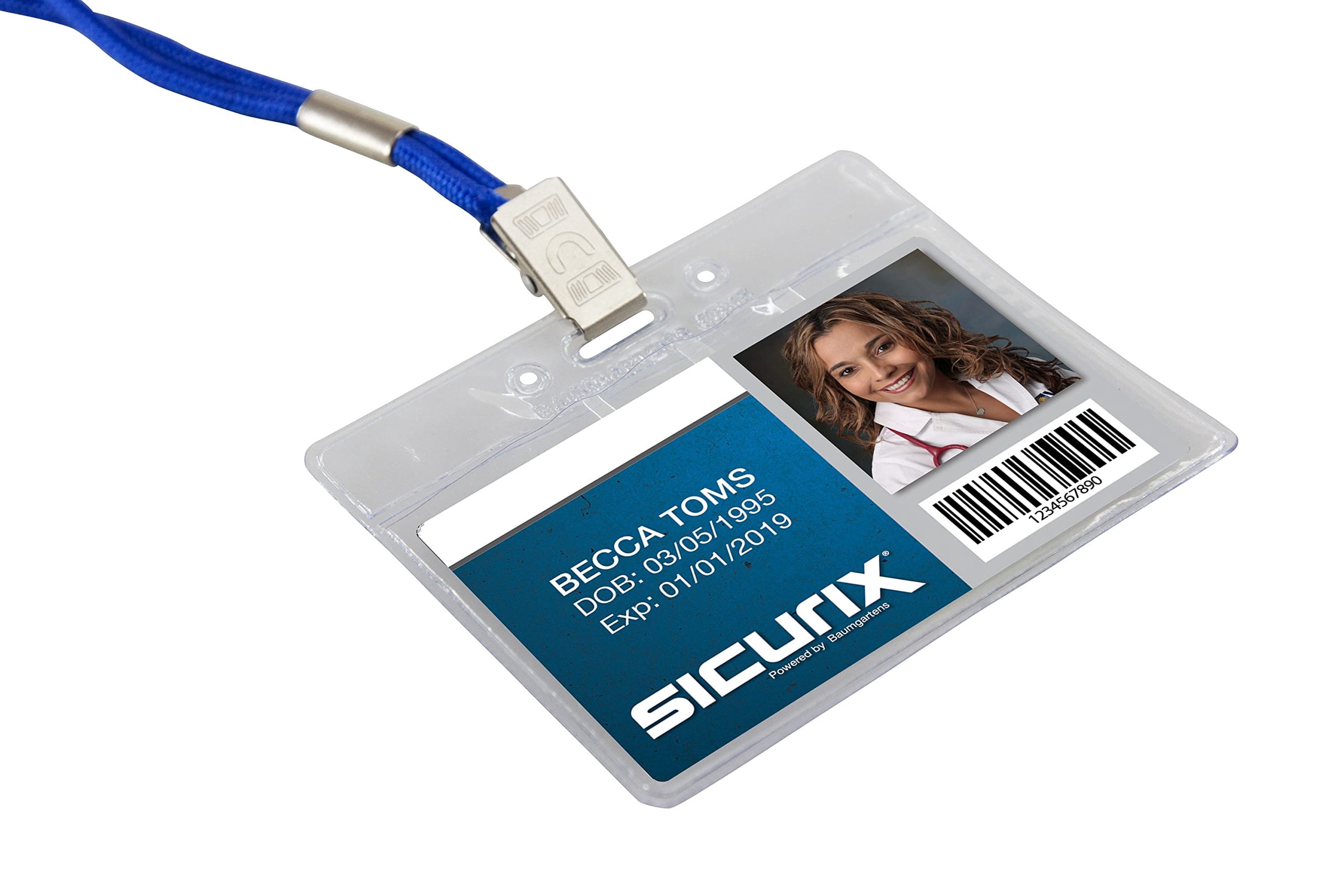 Baumgartens 67815 ID Badge Holder Horizontal 2-1/2-Inch x3-1/2-Inch 50/PK Clear CA1