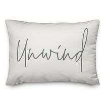 Creative Products Unwind Script White and Grey 14x20 Indoor / Outdoor Pillow
