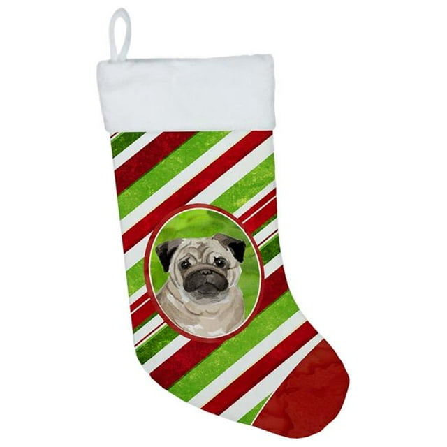 Carolines Treasures CK4070CS Christmas Snowflakes Pug Christmas Stocking