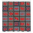 thumbnail image 3 of Ambesonne Colorful Shower Curtain, Woman Kisses Lipstick Art, 69"Wx84"L, Black and Red, 3 of 3