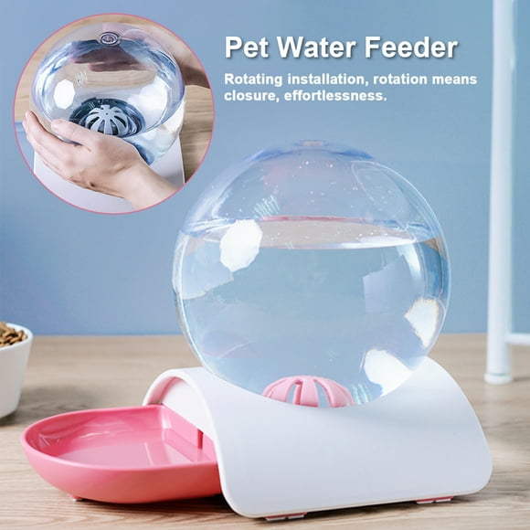Nikou Nouveau Distributeur d'Eau pour Animaux, Fontaine Automatique pour Nourriture de Chien et Chat - Mignonne Bulle - Capacité de 2,8 L (Rose)