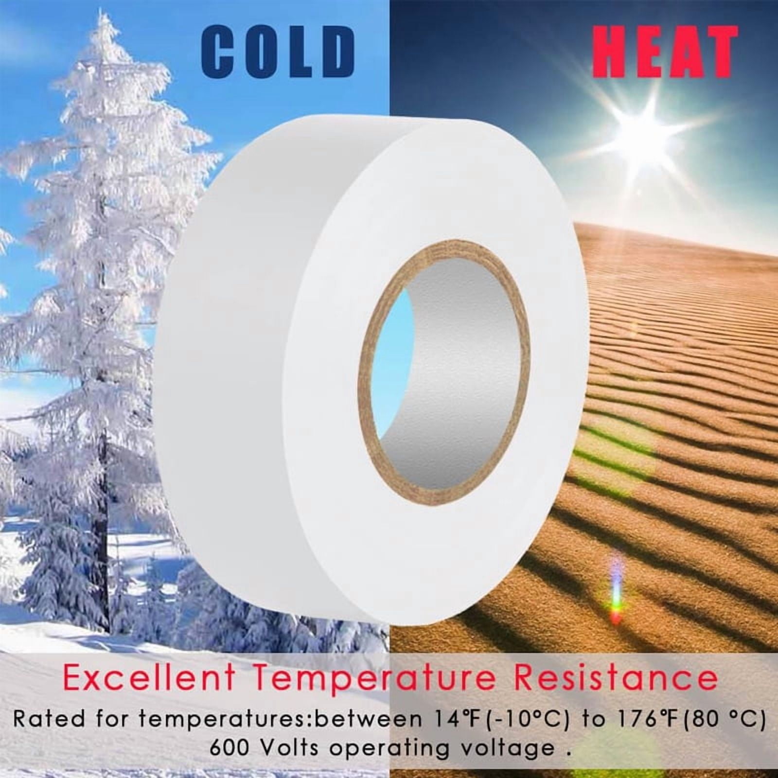 Electrical Insulation Tape 33ft Waterproof Strong Adhesive Vinyl Electrical Tape for Wire Wrapping and Cable Protection 1/3/6 Rolls
