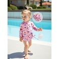 thumbnail image 4 of Suealasg 4th of July Swim Set for Toddler Baby Girl Popsicle Long Sleeve Rash Guard Swimsuit Sun Hat 2 Piece Beachwear Outfit, 4 of 8