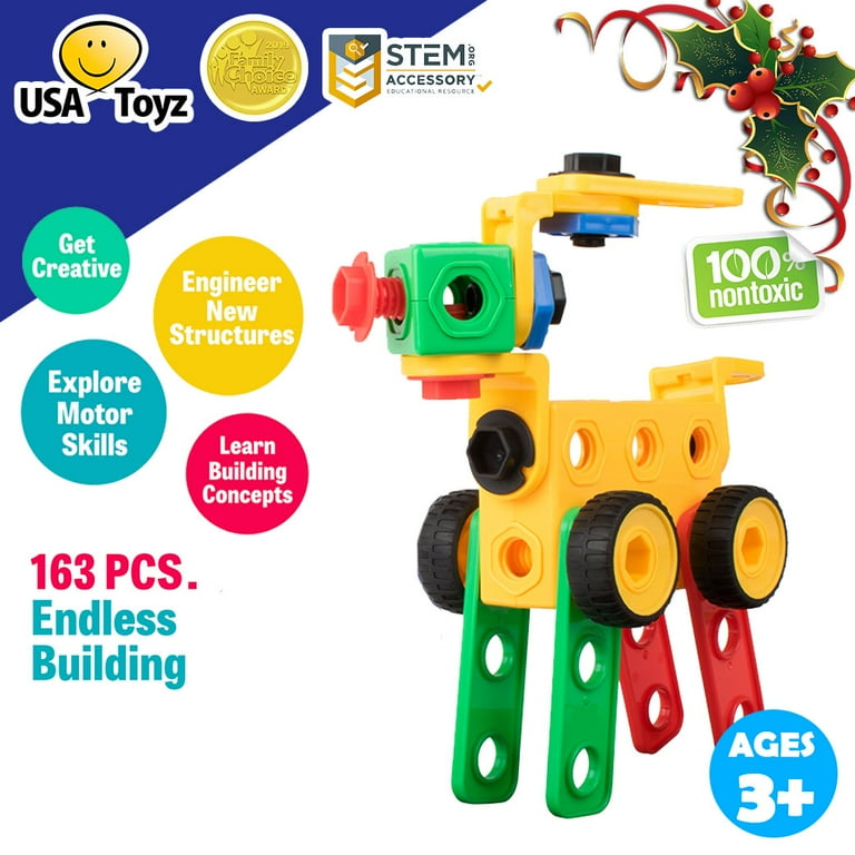 USA Toyz 163pk Boltz Learning Resources Toy Box Building Toys