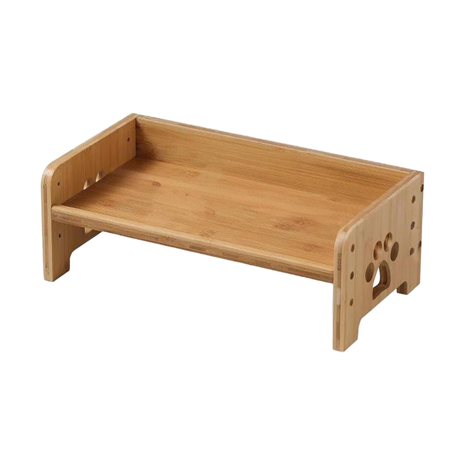 Fzaqwen Dog Bowl Stand,Dog Feeding Station,Elevated for Small Medium Large Dogs for 2 Bowls Bamboo Pet Cat Food Table Pet Bowl Holder S