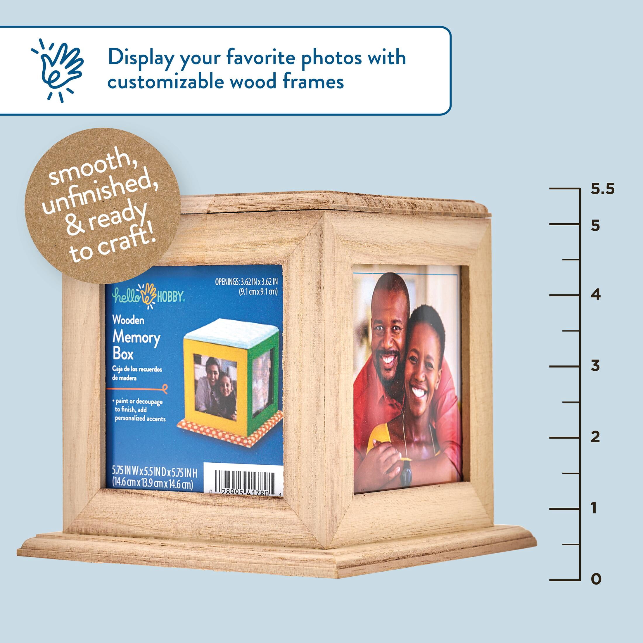 Hello Hobby Wood 4 Way Memory Frame, 5.75" x 5.75" x 5.5"