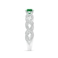 thumbnail image 3 of ANGARA Natural Nature Inspired Emerald & Diamond Filigree Ring in 14K White Gold for Women (Size-5mm) | May Birthstone, Birthday, Anniversary, Jewelry Gift for Women | Natural Emerald Ring, 3 of 9