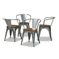 thumbnail image 2 of Baxton Studio Ryland Modern Industrial Grey Metal and Walnut Brown Finished Wood 4-Piece Dining Chair Set, 2 of 8