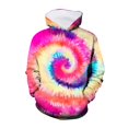 thumbnail image 1 of 3D Visual Digital Printed Girls Tie Dye Hoodie Pullover Sweatshirt with Front Pocket, 1 of 3
