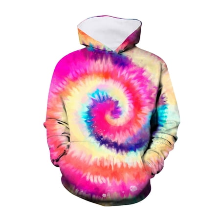DHFJKG Tie Dye Hoodies Boys Girls Long Sleeve Hooded Drawstring Pullover Toddlers Children s Sweatshirt Cozy Tops