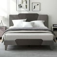 thumbnail image 3 of Costway Queen Size Upholstered Platform Bed Frame Velvet Headboard Mattress Foundation, 3 of 10