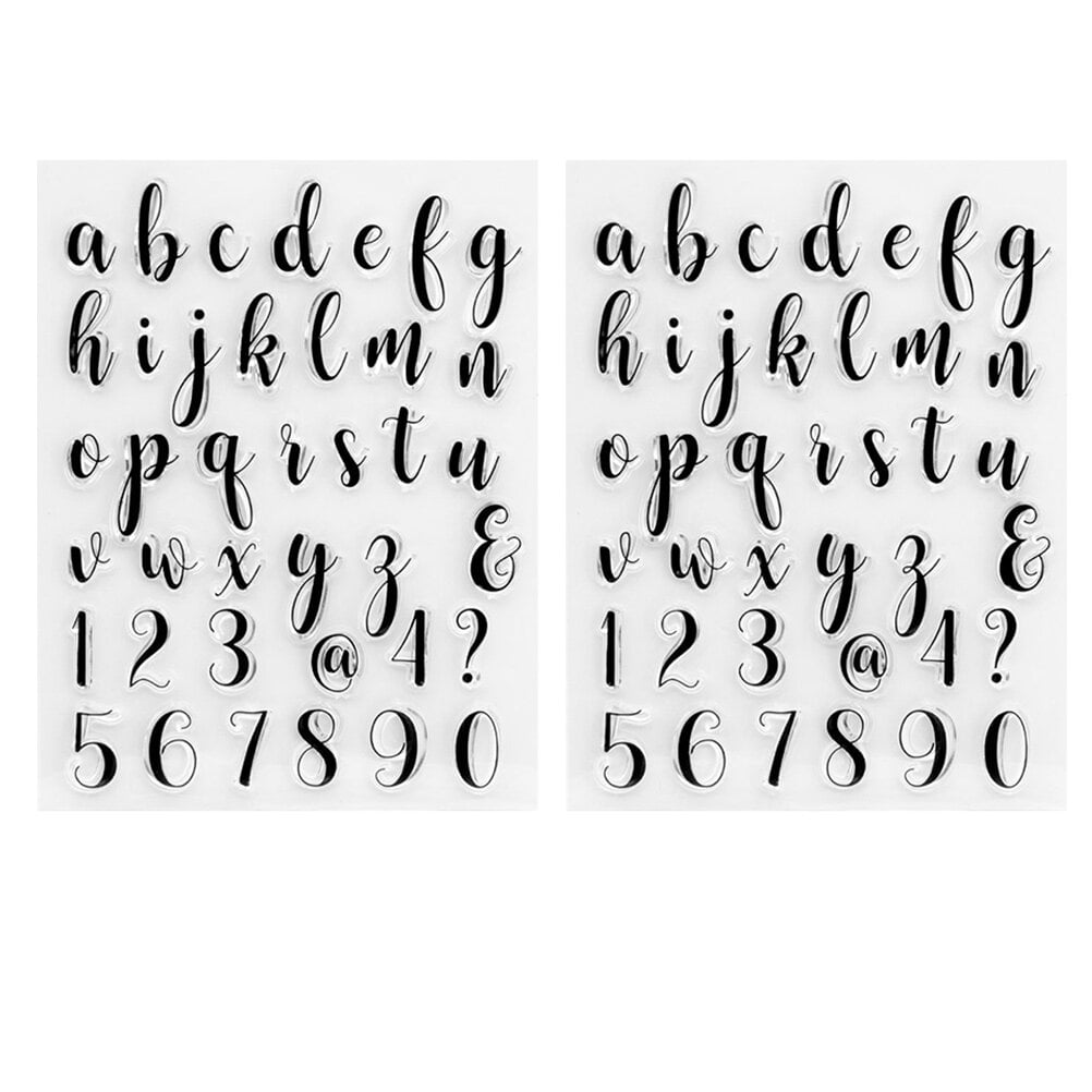 2 Sets of Clear Stamps Alphabet Patterns Stamps Scrapbook Transparent