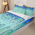 thumbnail image 3 of Castle Fairy Blue Ice Cream Drip Zipper Twin Comforter Sets with Fitted Sheet and 2 Pillowcases, Watercolor Food Dessert Zipper Bedding Set, Blue Green Yellow,4-Piece, 3 of 6