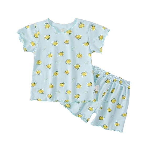 Karoyedx Baby Girl Pajamas Baby Girls Pajamas Short Sleeve Cotton Jammies Toddler Girl Summer Clothes Short Sets Mint Green Size,6-12 Months