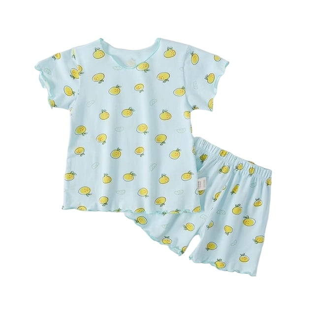 Akiihool Ruffle Pajamas Girls Pajamas Silk Satin Pajama Set 2 Piece Button Down Ruffle Sleepwear (Mint Green,3-4 Years)