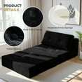 thumbnail image 2 of BYBYME Folding Sofa Bed,8 Inch Memory Foam Mattress Convertible Floor Sofa with Pillows,High Density Support Foam,Portable Sleeper Chair,Multifunctional Floor Sofa for Living Room Bedroom,Black, 2 of 7