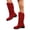 Red, variant on Women's Casual Mid Calf Boots, Plus Size Suede Round Toe Slouch Design with Breathable Lining, Trendy Boots for Daily Leisure Gift