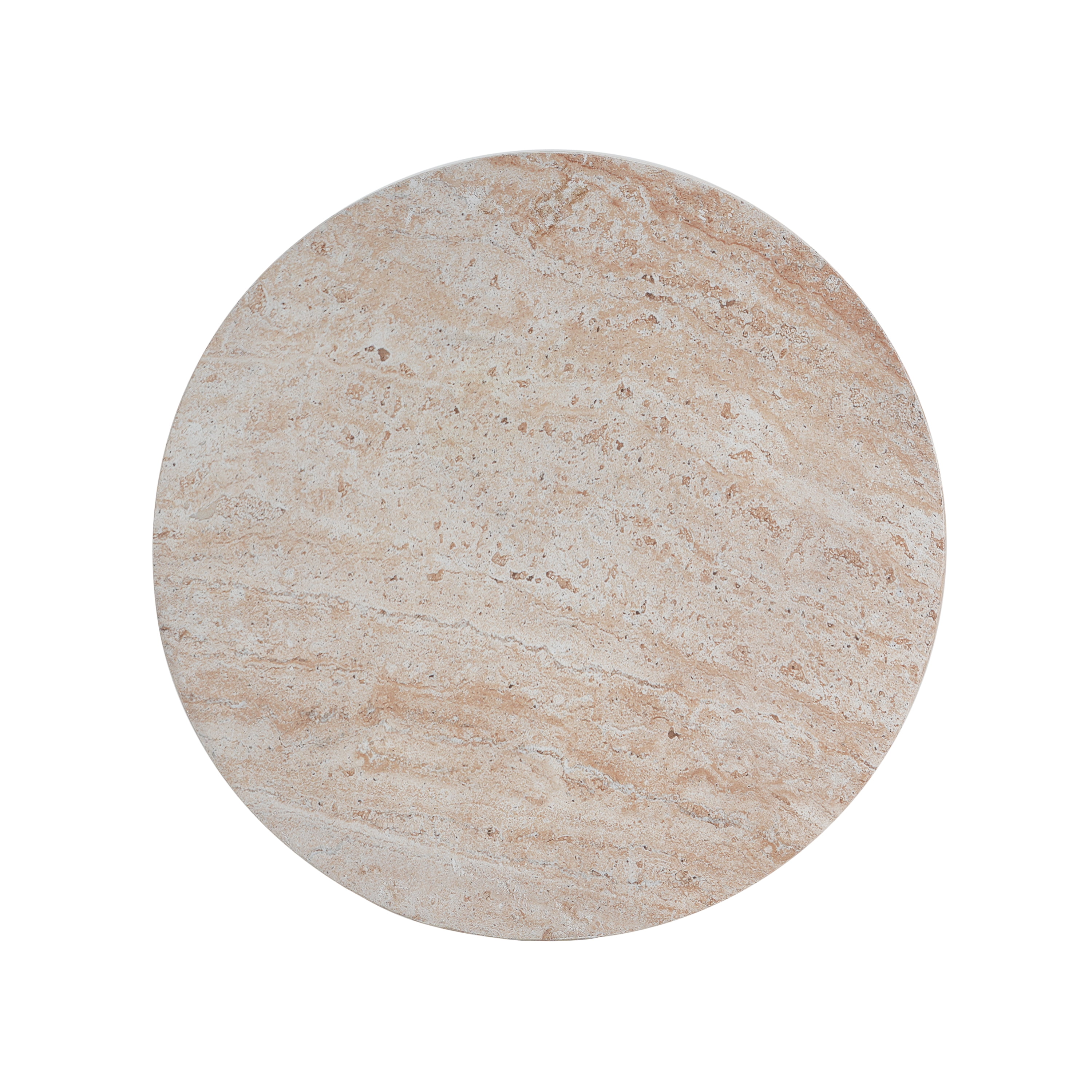 Side Table, Outdoor Indoor Lightweight Concrete Table for Patio Balcony Garden, Travertine Finish