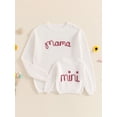thumbnail image 3 of FOCUSNORM Chandails en Coton Assortis pour la Famille Maman et Moi Broderie Lettre Col Rond Tricot Confortable Pull Chaud, 3 of 9