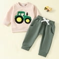 thumbnail image 2 of Odeerbi Infant Toddler Boys Girls Sweatsuits Sets Tractor Print Sport Sweatshirt Drawstring Elastic Waist Jogger Sweatpants 2 Piece Outfit Set, 2 of 9