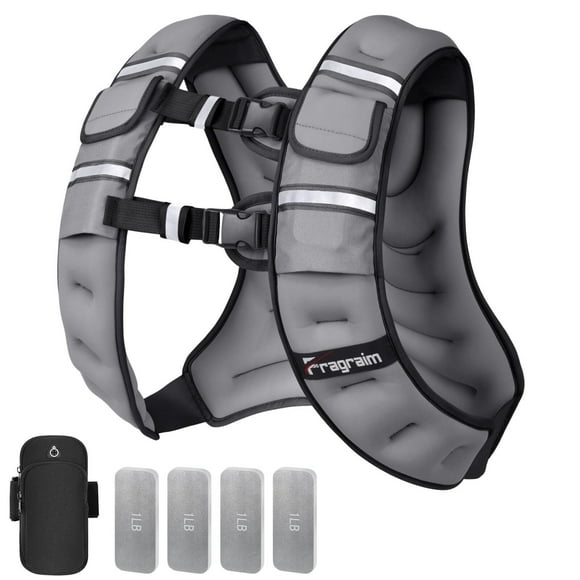 Chaleco pesado Fragraim de 6 a 8 kg, ajustable con soporte para teléfono