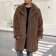 thumbnail image 2 of Kalauyu Men's Faux Fur Coat Winter Long Faux Coat Fluffy Thick Trench Coat for Men, 2 of 9