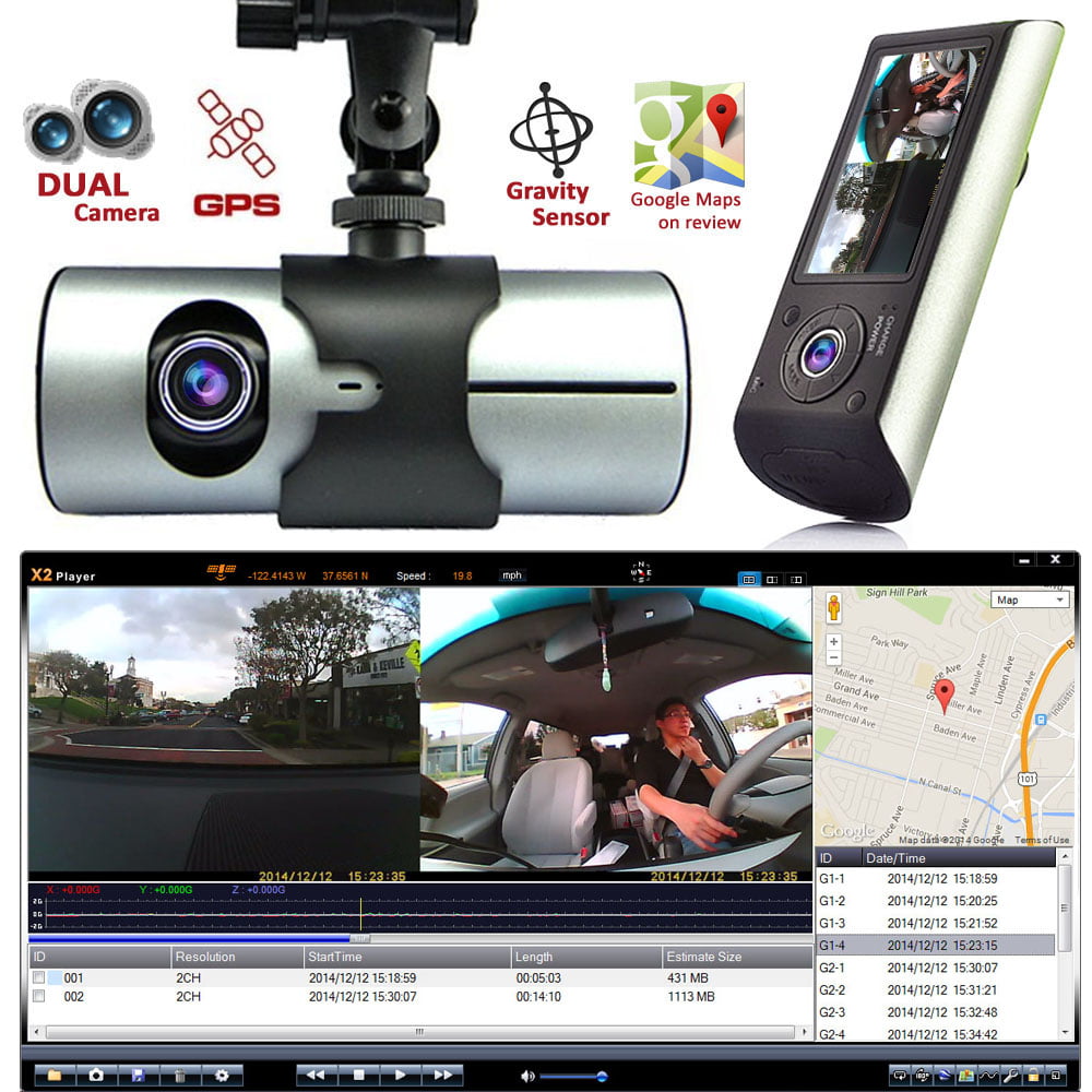 HD Dash-Cam Camera Front InCab Driving Recorder Car DVR GPS Logger G-Sensor Gift 