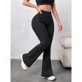 thumbnail image 4 of DENTOYOU Womens Crossover Yoga Pants High Waisted Flare Leggings Tummy Control Bootcut Workout Pants Casual Athletic Leggings Black L, 4 of 8