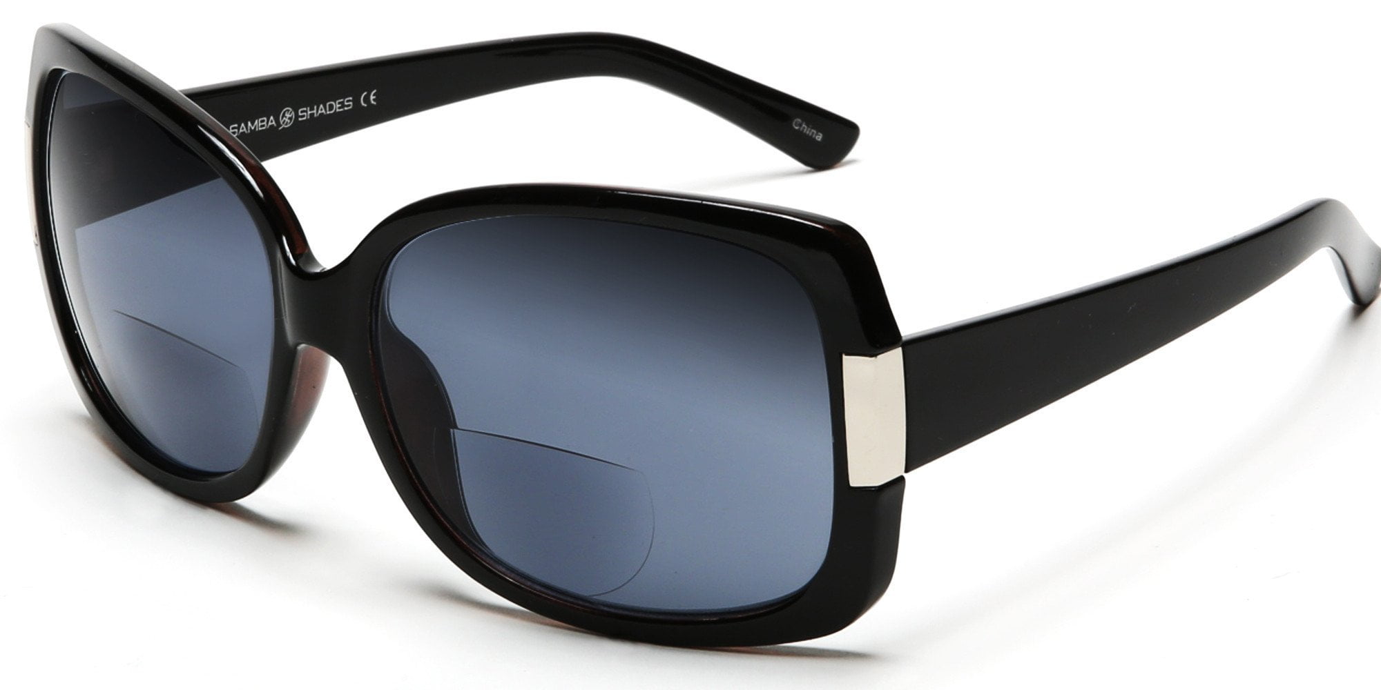 Women S Bifocal Sun Readers Sunglasses Jackie O Black 2 5 Black