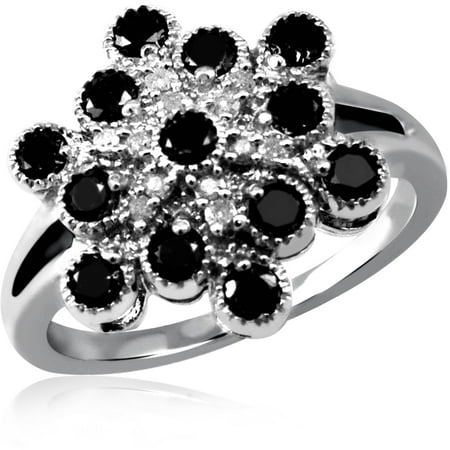 David Yurman Pave Ring - 1.00 CTW Round cut Black & White Diamond Micro Pave Sterling Silver Ring