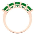 thumbnail image 5 of 2.5 ctw Wedding Band for Women - 14K Rose Gold Simulated Emerald Stackable Eternity Ring, 5 of 6