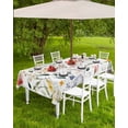 thumbnail image 4 of nqOlkjepod Colored Flower Outdoor Tablecloth with Umbrella Hole & Zipper, Green Leaf Aesthetics Pastel Spring Plant Rectangle Table Cover 52x70 Inch, Waterproof Table Cloth Protector for Patio, 4 of 7