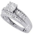 thumbnail image 3 of Diamond Engagement Ring 10K White Gold Princess & Round Cut Soliel Head 1/2 TCW, 3 of 5