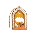 thumbnail image 2 of Handcrafted Wooden Ramadan Hanging Ornament with Eid Mubarak Design for Home Door Wall Display Festive Holiday Decor Piece Suitable for Office and Living Room Decorations, 2 of 6