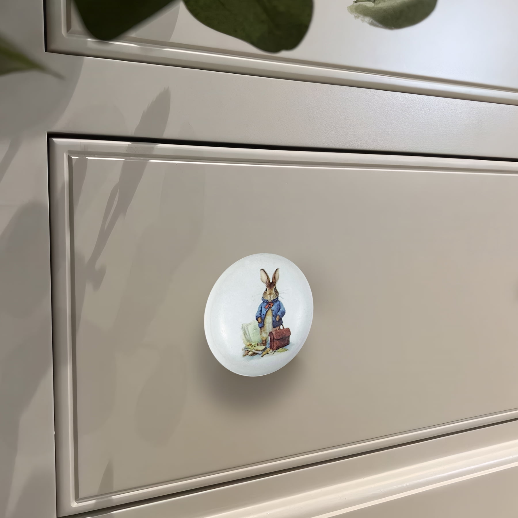 Jamjam 8Pack1.5"Rabbit Theme Ceramics Knob Safari Animal Nursery Room Cabinet Dresser Drawer Knobs Handles and Pulls