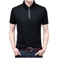 thumbnail image 2 of QUINDOS Mens Shirts Casual Short Sleeve Polo Collared Shirts Moisture Wicking Loose Solid Summer T-shirts, 2 of 4