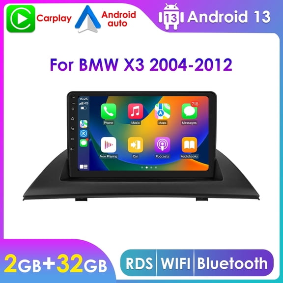 2 32GB Android 13 Apple Carplay Bluetooth RDS Auto Car Stereo Radio Head Unit GPS Navigation Player For BMW X3 E83 2004 2005 2006 2007 2008 2009 2010 2011 2012