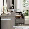 thumbnail image 5 of Grey 6 Drawer Dresser for Bedroom, Farmhouse 47.2" Wide Chest of Drawers with Metal Handles, Rustic Double Wood Dresser, Storage Dressers Organizer for Living Room, Nursery, 5 of 8