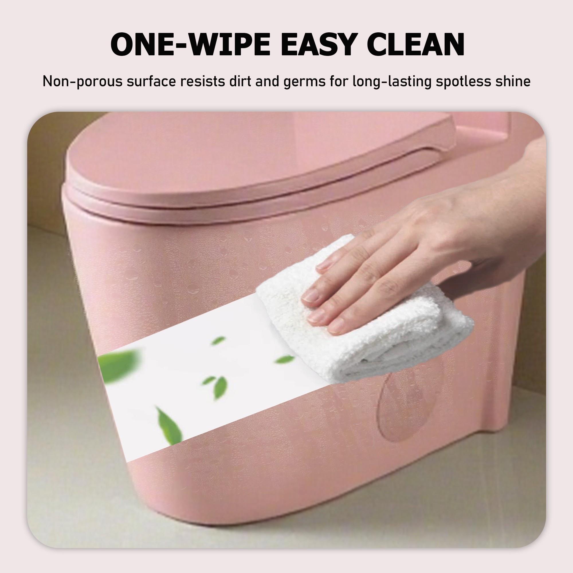 1.1/1.60 GPF Dual-Flush One Piece Toilet, Water-Saving Elongated Comfort Height Floor Mounted, Soft Close Seat,Rose